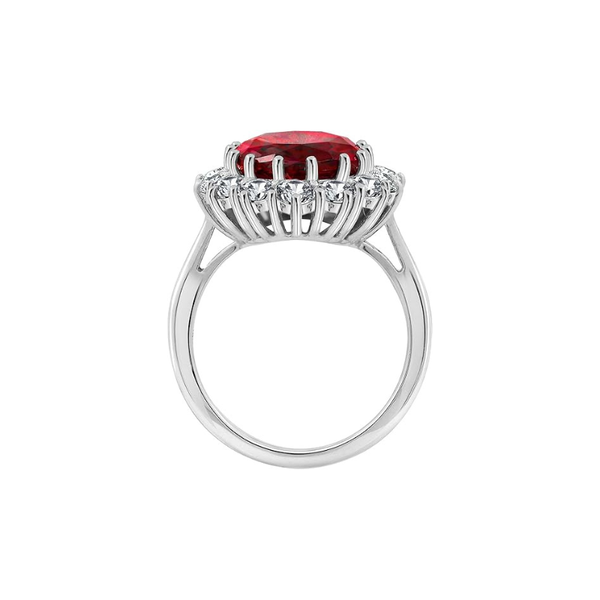 Scarlet kroon robijn ring | witgoudkleurig
