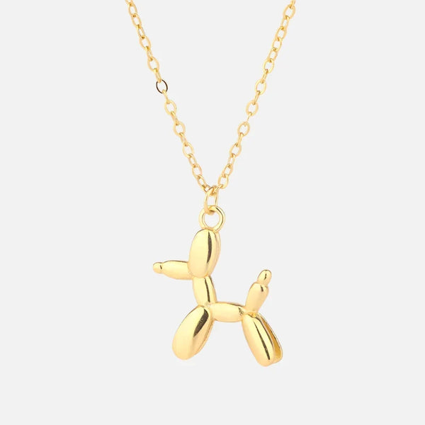 Goudkleurige ketting met ballonhond-hanger