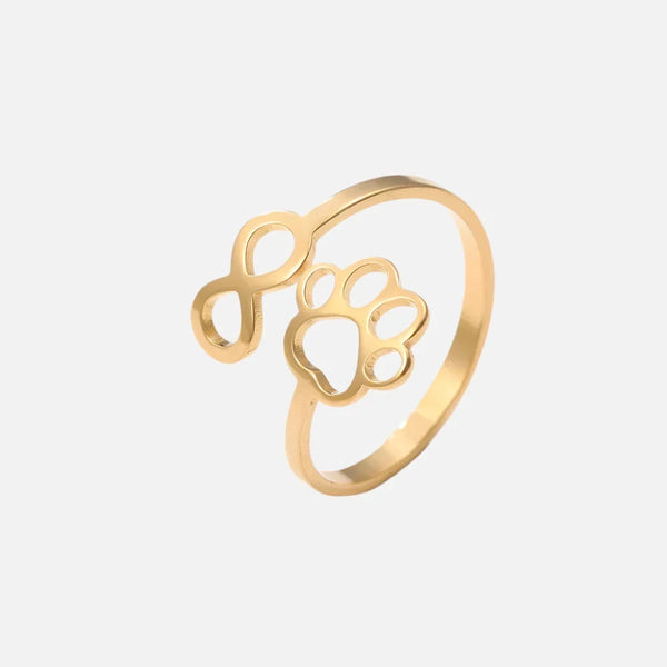 Verstelbare infinity ring met pootje – roestvrij staal
