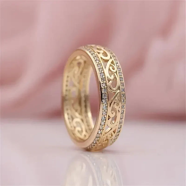 Glanzende opengewerkte ring | goudkleurig