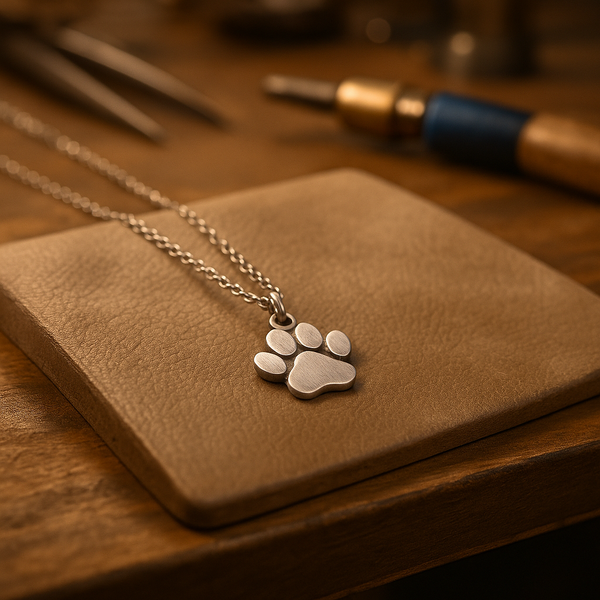 Elegante zilverkleurige ketting met pootje – roestvrij staal