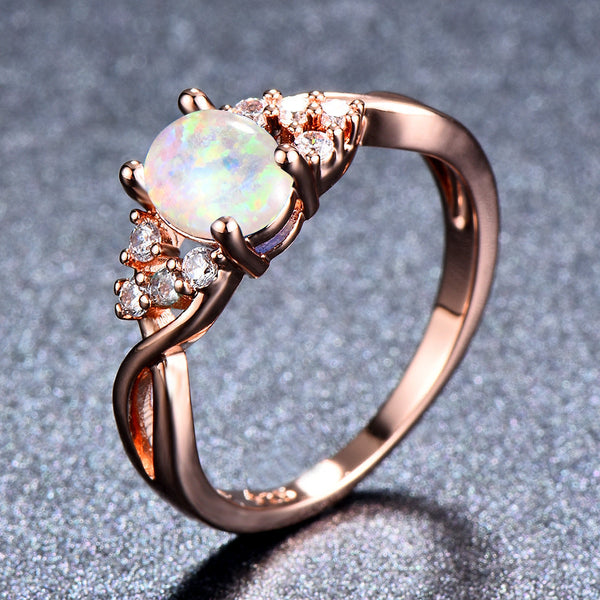 Sylva Moonhart witte ring | roségoudkleurig