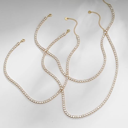 Tennisketting | goudkleurig