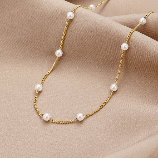Timeless goudkleurige parelketting