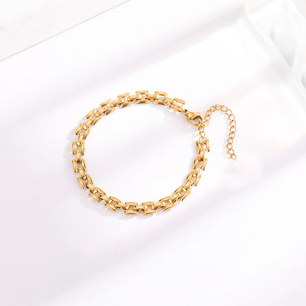 Timepiece schakelarmband | goudkleurig