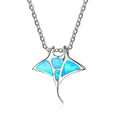 Mantarog ketting met blauwe opaal-look
