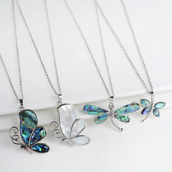 Vlinderketting met hanger van natuurlijke schelp