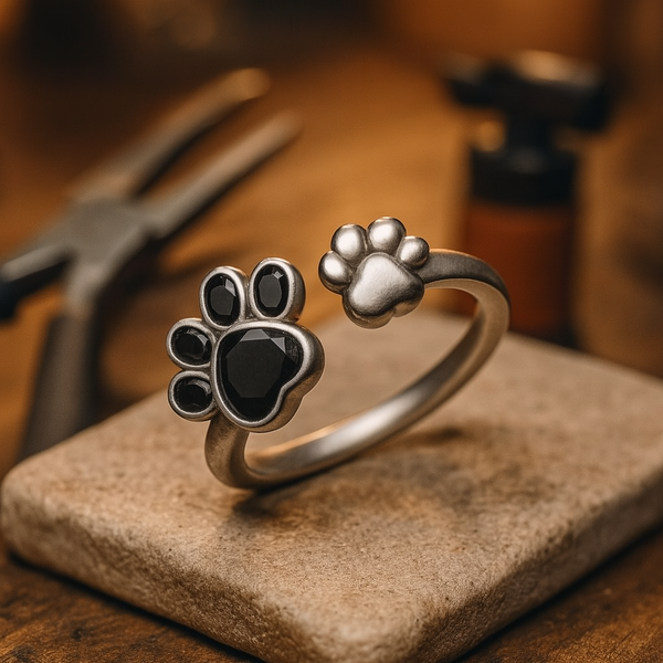 Verstelbare, creatieve ring met schattig pootje