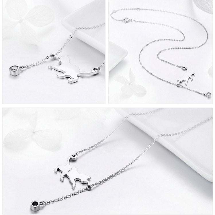 Schattige kattenhanger aan ketting