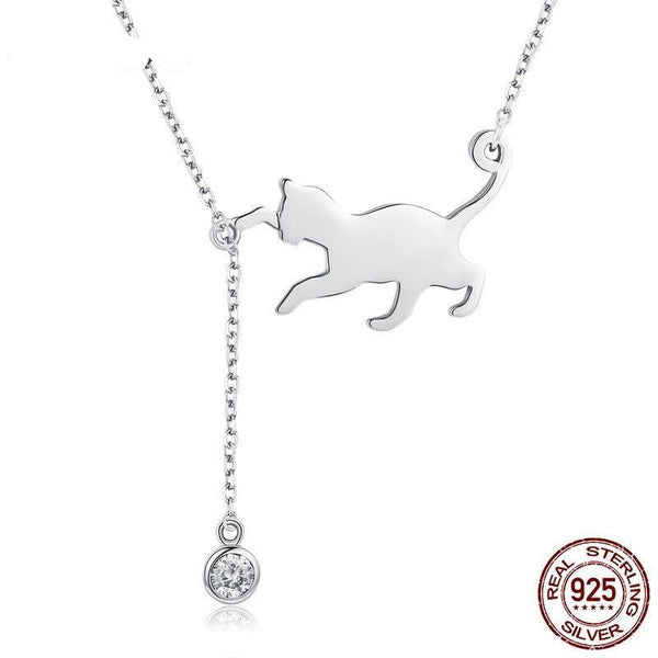 Schattige kattenhanger aan ketting