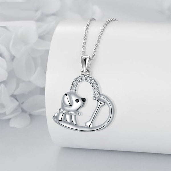 Hondenketting met hartvormige hanger