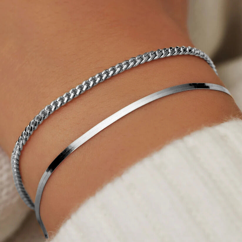 Soleil Serpent armband | witgoudkleurig