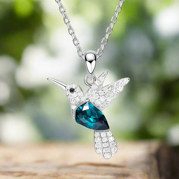 Fonkelende kolibrie ketting met zirkonia