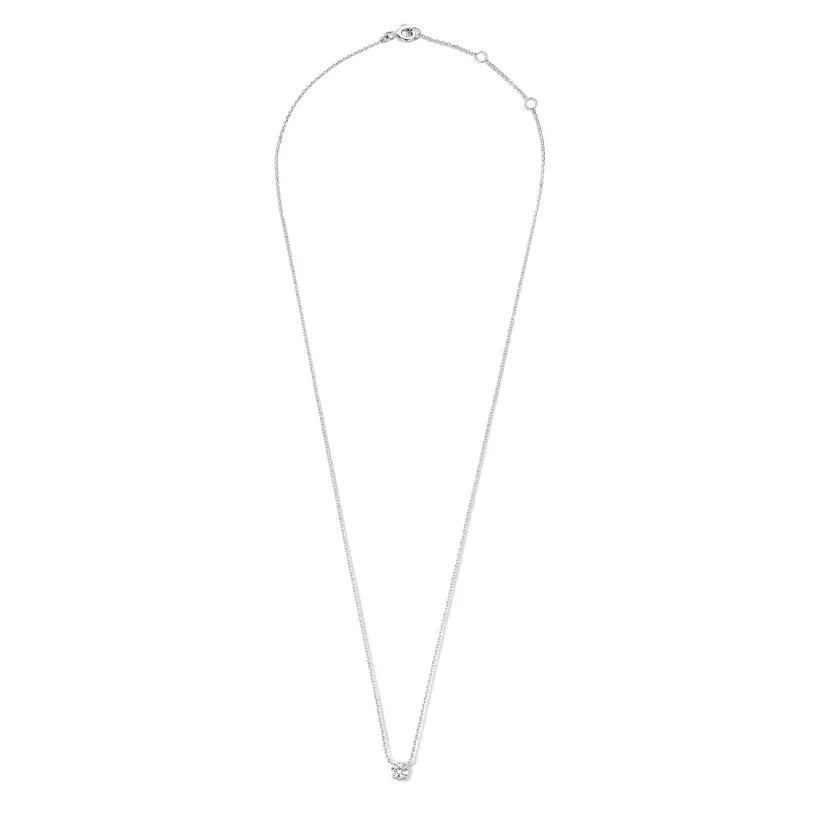 Cléa ketting met steentje | witgoudkleurig