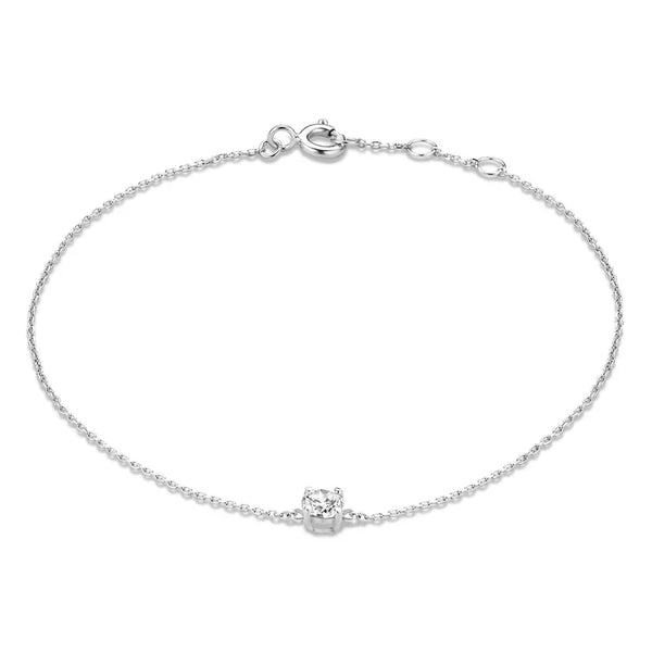 Cléa armband met steen | witgoudkleurig