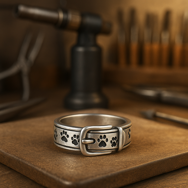 Schattige en stijlvolle ring in de vorm van een halsband