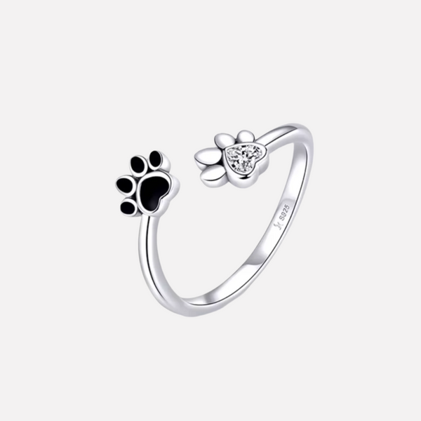 925 sterling zilveren pootjesring – verstelbaar met zirkonia & emaille