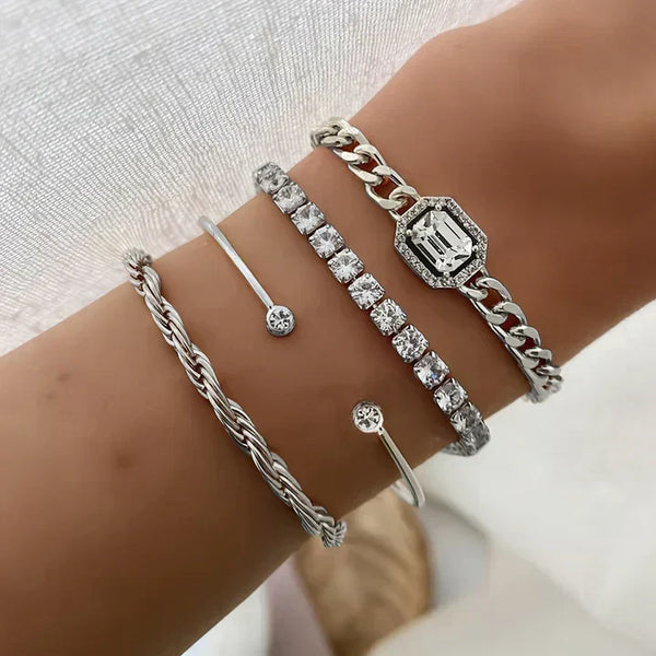 Domitia Calvina armbandenset | witgoudkleurig