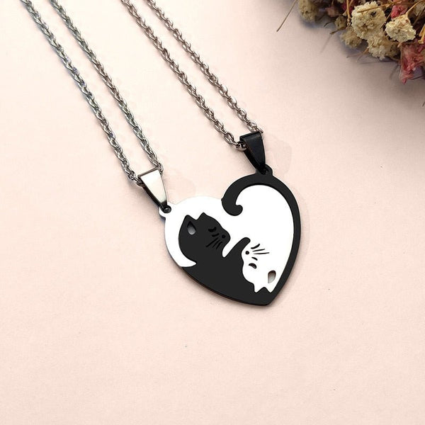 Yin-yang kattenketting in zwart en wit